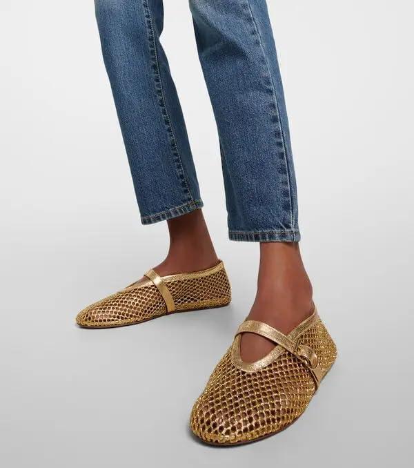 image:imageAdrizzlein Ballerines plates en maille pour femme avec sangle boucle Large largeur Style dcontract Pour ltDor