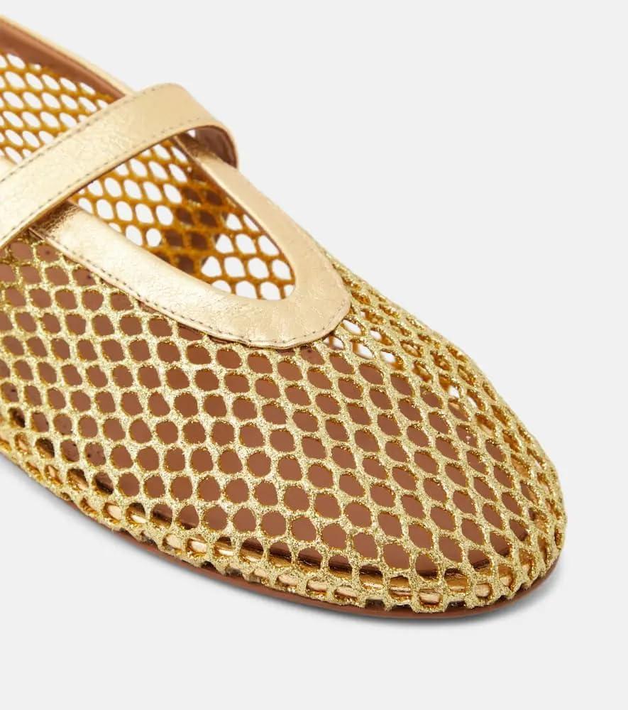 image:imageAdrizzlein Ballerines plates en maille pour femme avec sangle boucle Large largeur Style dcontract Pour ltDor