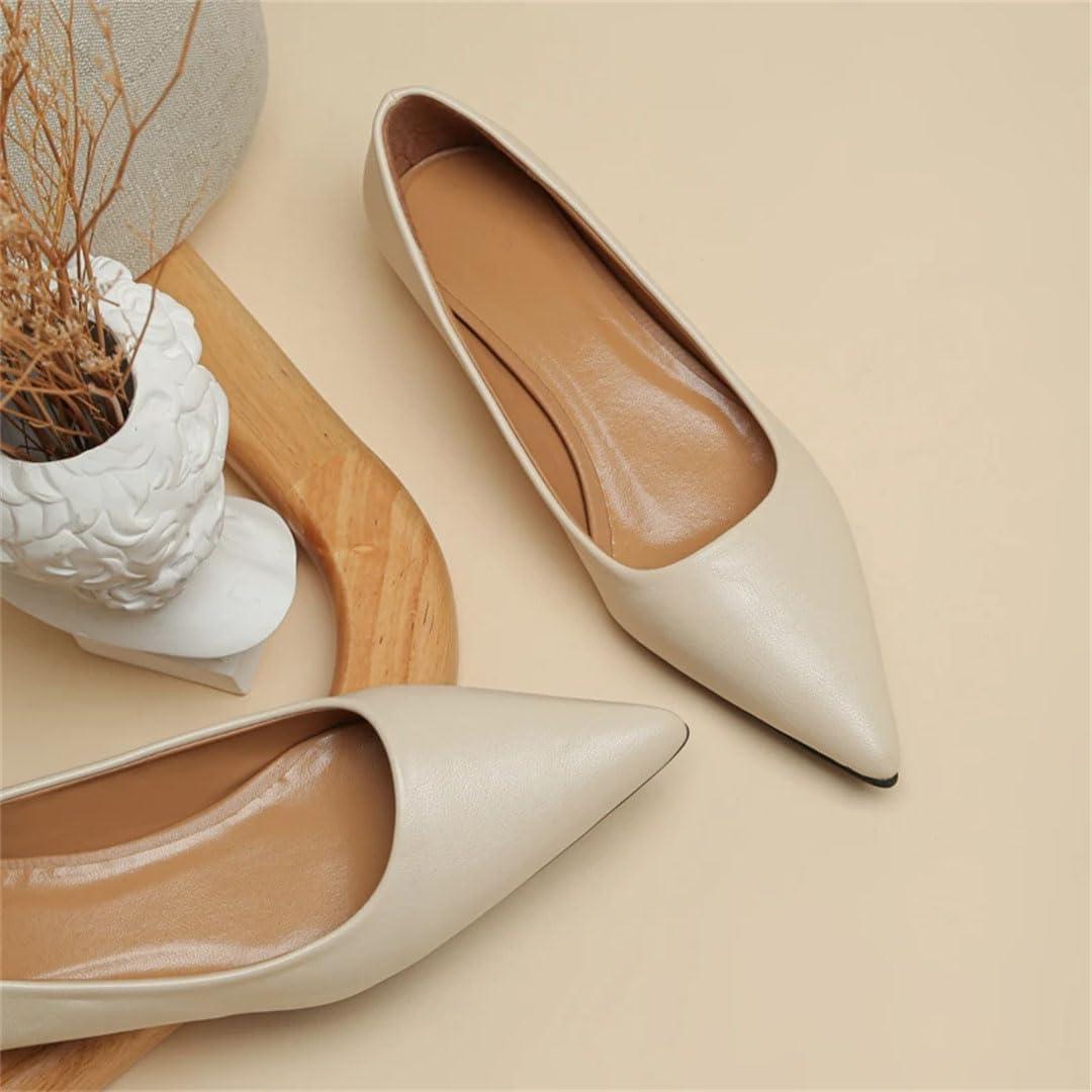 image:imageEscarpins bout pointu pour femmes talons hauts chaussures formellesbeige