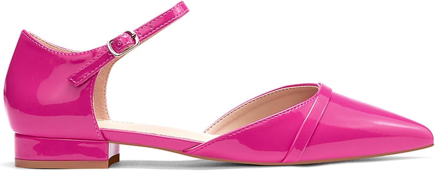 image:imageGENSHUO Ballerines pour Femmes Chaussures Plates Confortables habilles dcontractes Bout Pointu Escarpins Talon Bas de 1 PouceRose