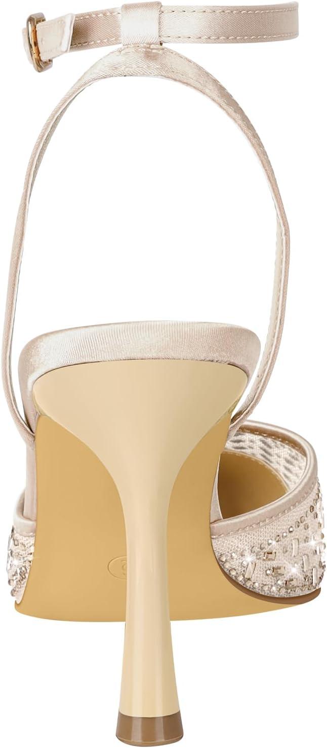 image:imagePIZZ ANNU Escarpins Femme Talon Aiguille Confortable Chaussure de Danse Bout Pointu Lanire Cheville Haut Sexy Heel Dance ShoesAbricot