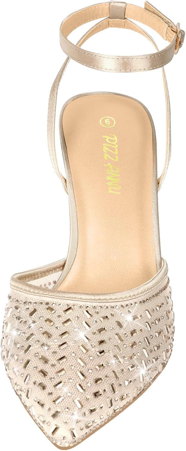 image:imagePIZZ ANNU Escarpins Femme Talon Aiguille Confortable Chaussure de Danse Bout Pointu Lanire Cheville Haut Sexy Heel Dance ShoesAbricot