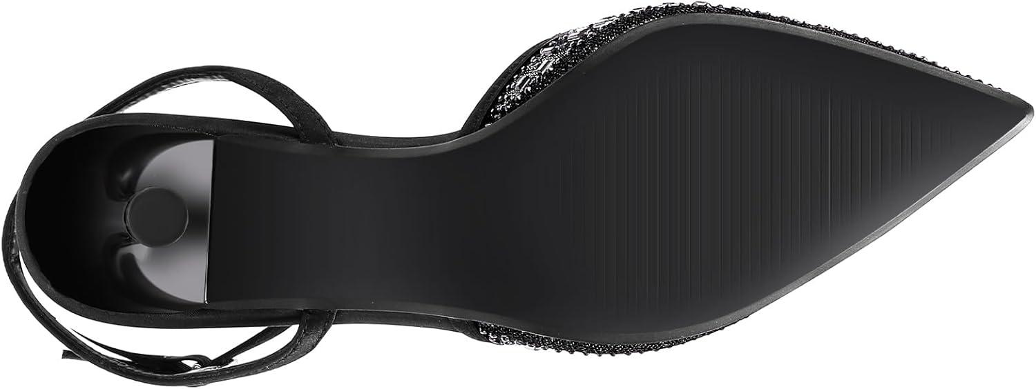 image:imagePIZZ ANNU Escarpins Femme Talon Aiguille Confortable Chaussure de Danse Bout Pointu Lanire Cheville Haut Sexy Heel Dance ShoesNoir
