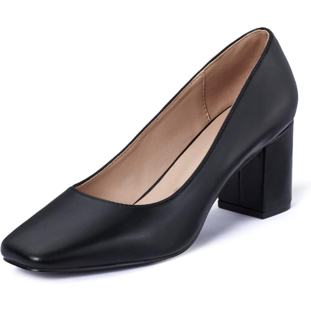 image:imageGENSHUO Talon Haut 10 cm  394 Pouces Chaussures  Talons Hauts pour Femmes Bout Pointu Robe de soire Pompes de BalNoir Mat