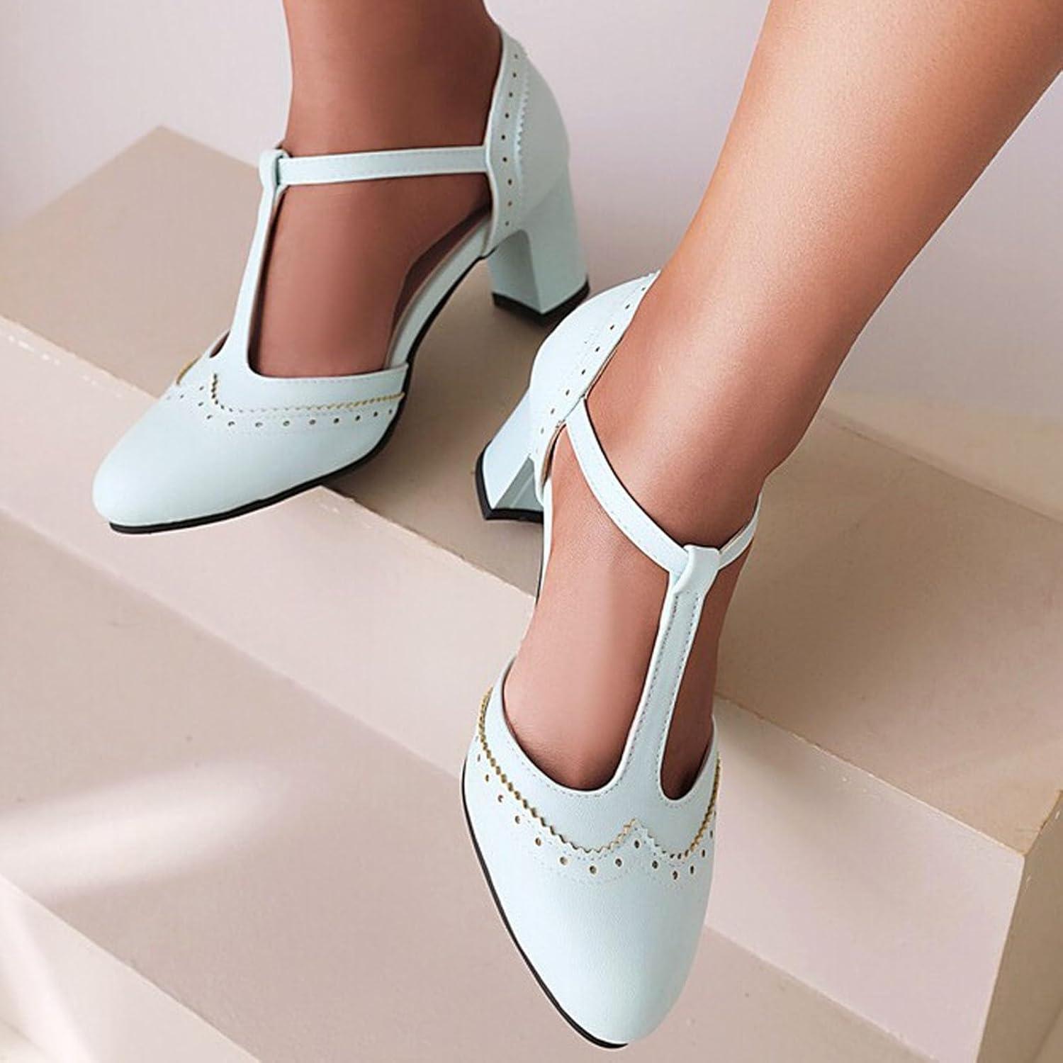 image:imageChaussures Dirndl pour femme Escarpins talons Sandales lanires Escarpins lanires Chaussures de marie Talon bloc Ballerines lgantes pour Dirndl Chaussures de travail blanchesBleu B
