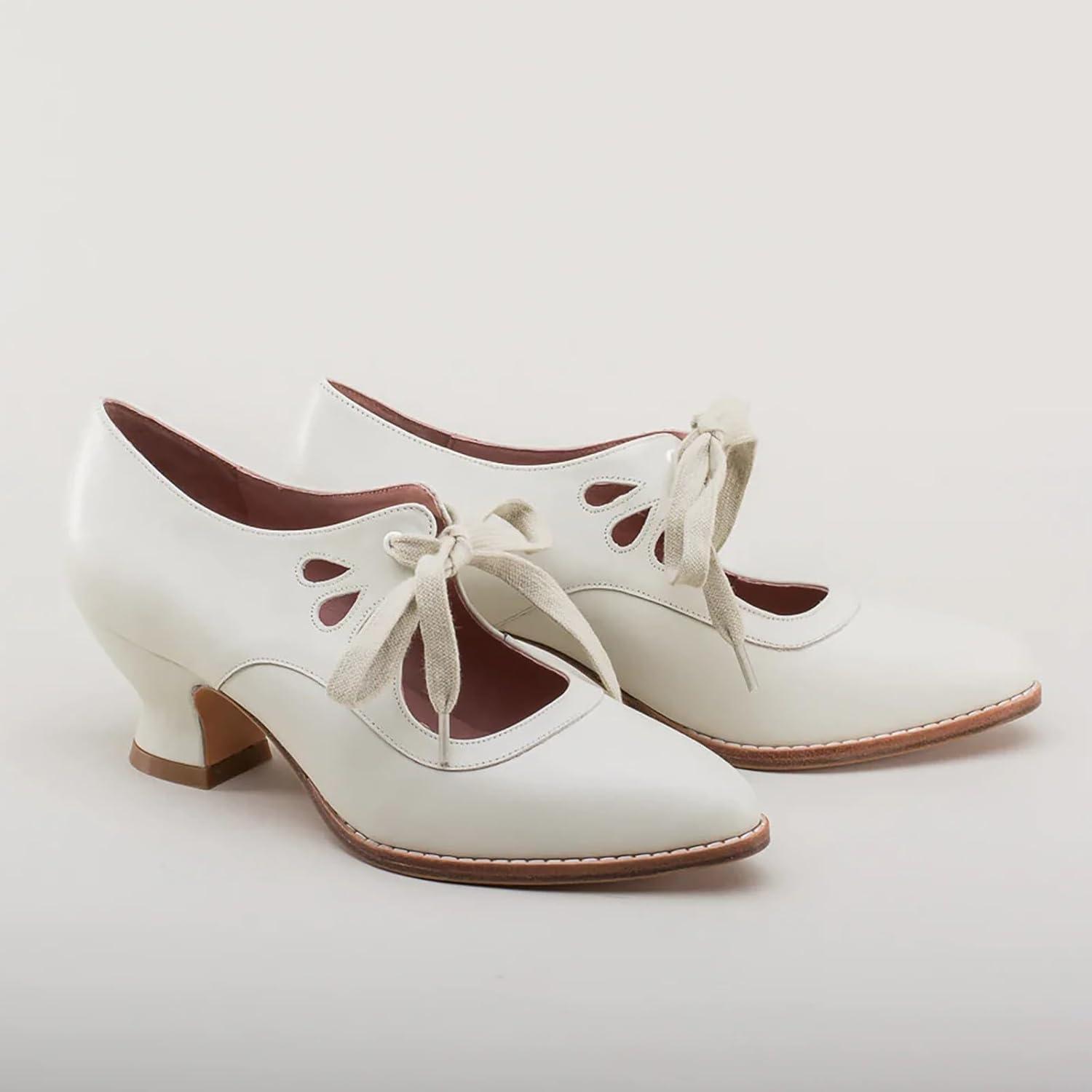 image:imageChaussures Dirndl pour femme Escarpins talons Sandales lanires Escarpins lanires Chaussures de marie Talon bloc Ballerines lgantes pour Dirndl Chaussures de travail blanchesBlanc F