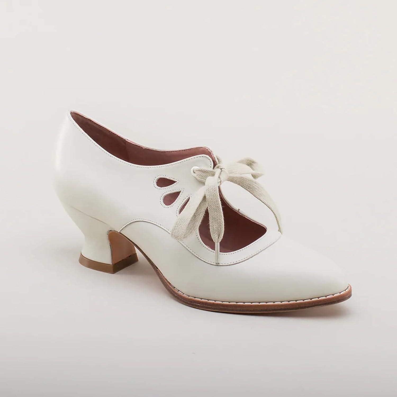 image:imageChaussures Dirndl pour femme Escarpins talons Sandales lanires Escarpins lanires Chaussures de marie Talon bloc Ballerines lgantes pour Dirndl Chaussures de travail blanchesBlanc F