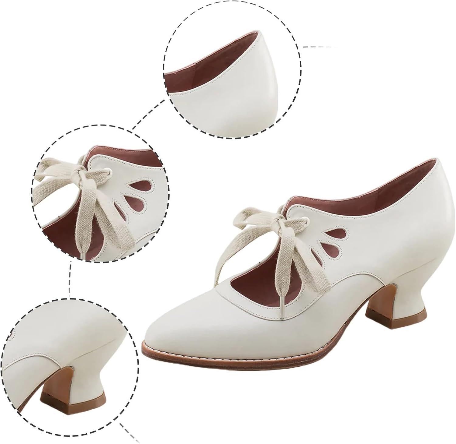 image:imageChaussures Dirndl pour femme Escarpins talons Sandales lanires Escarpins lanires Chaussures de marie Talon bloc Ballerines lgantes pour Dirndl Chaussures de travail blanchesBlanc F