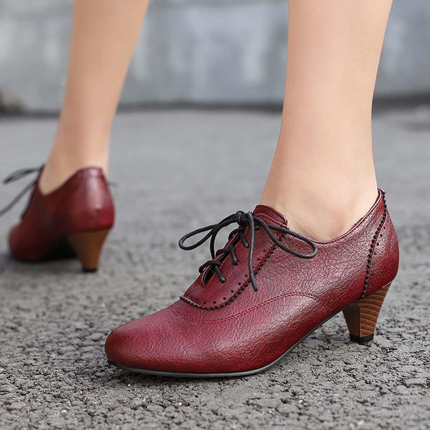 image:imageChaussures Dirndl pour femme Escarpins talons Sandales lanires Escarpins lanires Chaussures de marie Talon bloc Ballerines lgantes pour Dirndl Chaussures de travail blanchesBrick Red E