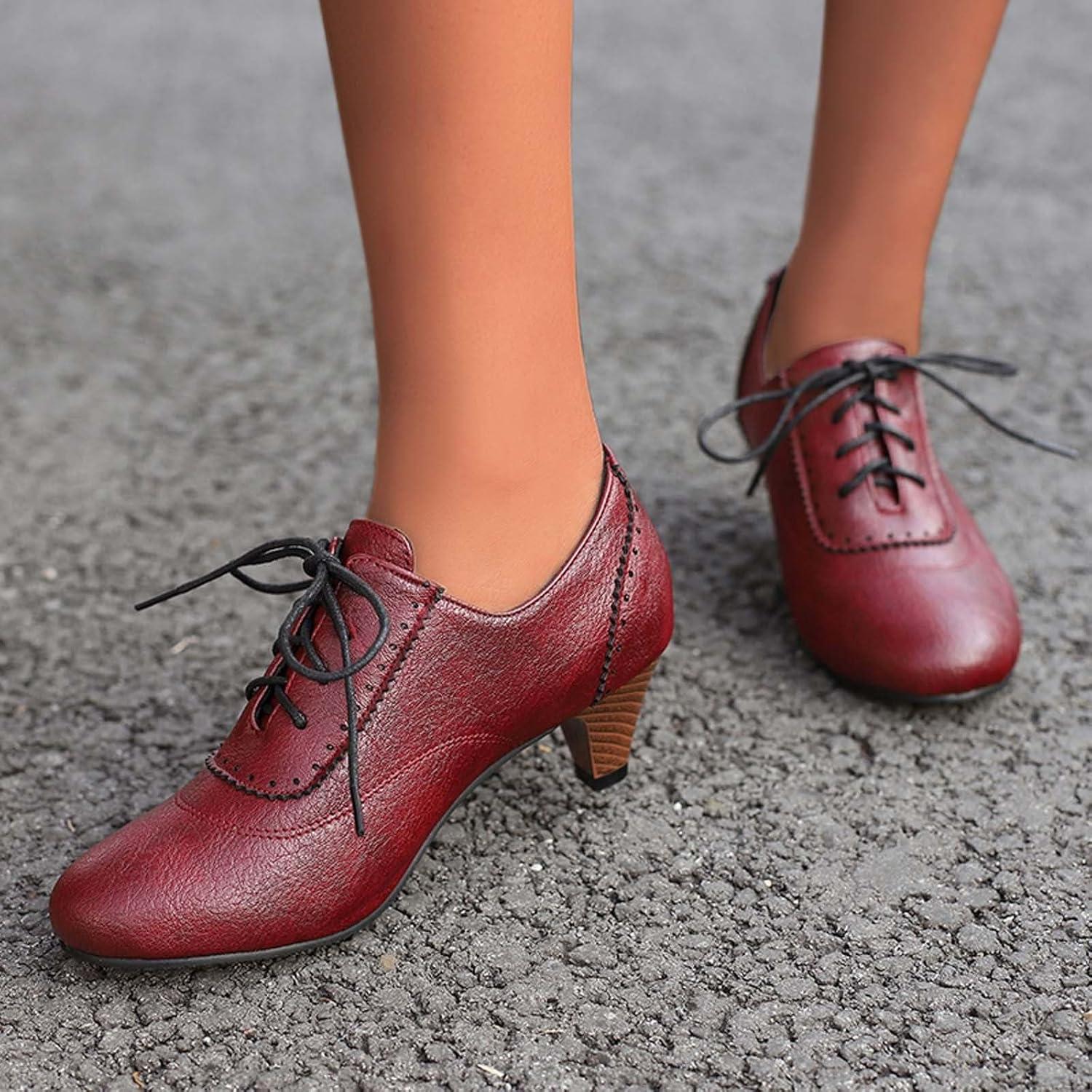image:imageChaussures Dirndl pour femme Escarpins talons Sandales lanires Escarpins lanires Chaussures de marie Talon bloc Ballerines lgantes pour Dirndl Chaussures de travail blanchesBrick Red E