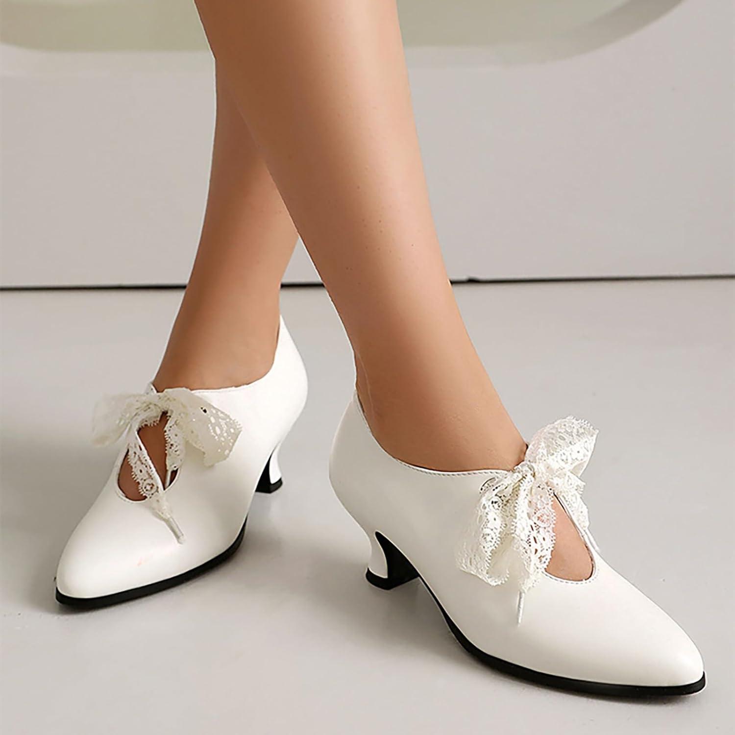 image:imageChaussures Dirndl pour femme Escarpins talons Sandales lanires Escarpins lanires Chaussures de marie Talon bloc Ballerines lgantes pour Dirndl Chaussures de travail blanchesBlanc 1