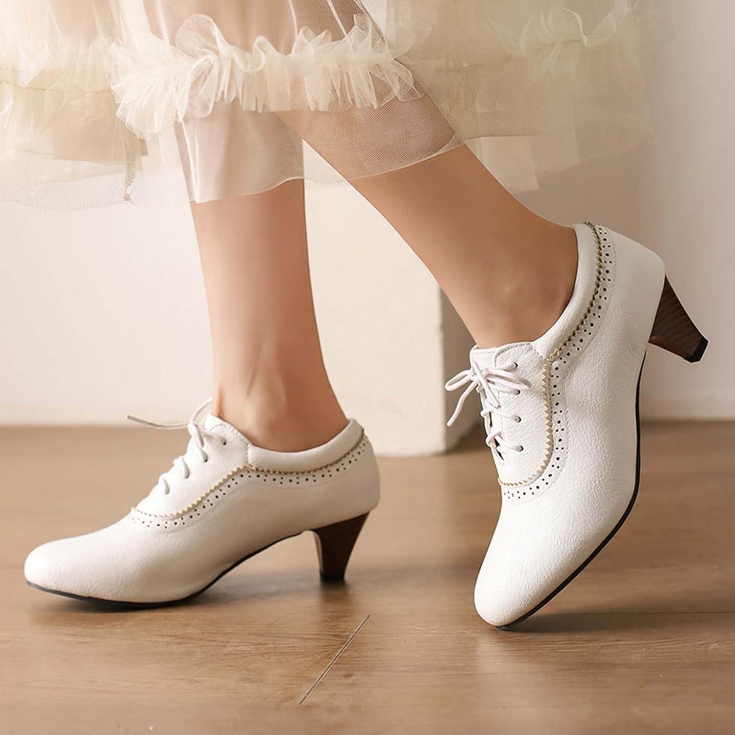 image:imageChaussures Dirndl pour femme Escarpins talons Sandales lanires Escarpins lanires Chaussures de marie Talon bloc Ballerines lgantes pour Dirndl Chaussures de travail blanchesD Blanc