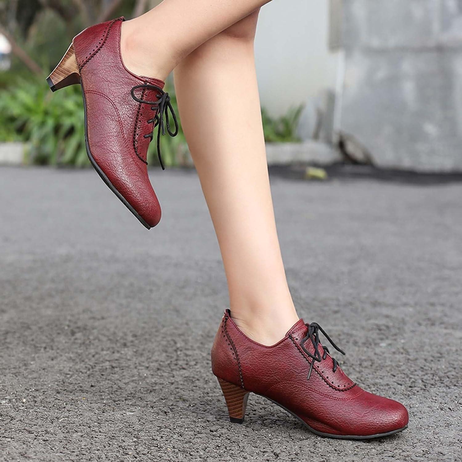 image:imageChaussures Dirndl pour femme Escarpins talons Sandales lanires Escarpins lanires Chaussures de marie Talon bloc Ballerines lgantes pour Dirndl Chaussures de travail blanchesBrick Red E