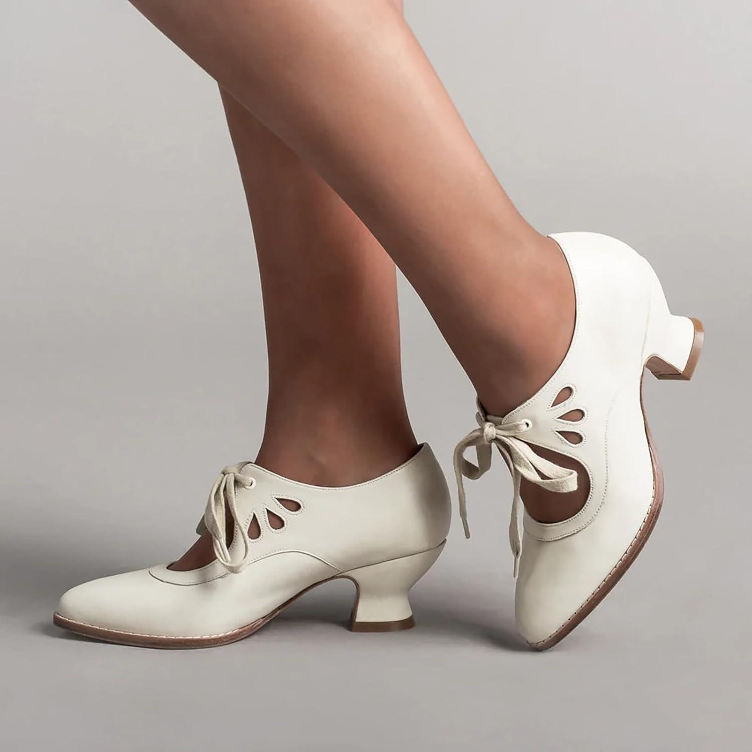 image:imageChaussures Dirndl pour femme Escarpins talons Sandales lanires Escarpins lanires Chaussures de marie Talon bloc Ballerines lgantes pour Dirndl Chaussures de travail blanchesBlanc F
