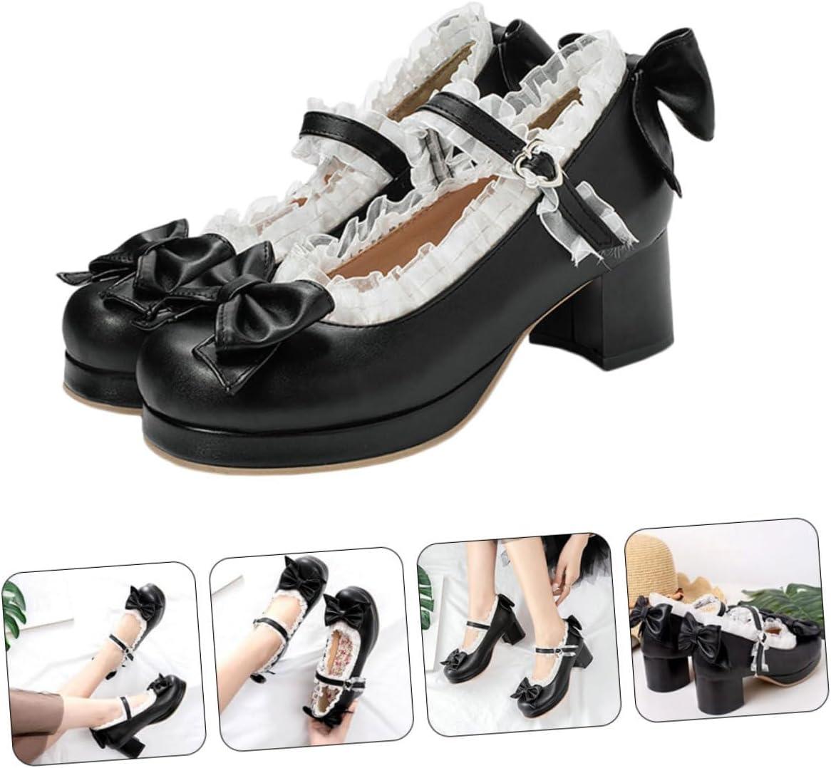 image:imageAbaodam Escarpins Talons Hauts Femme lgants Noeud Chaussures Printemps Automne avec Talon pais Confortable Mode et Pratique pour Femmes