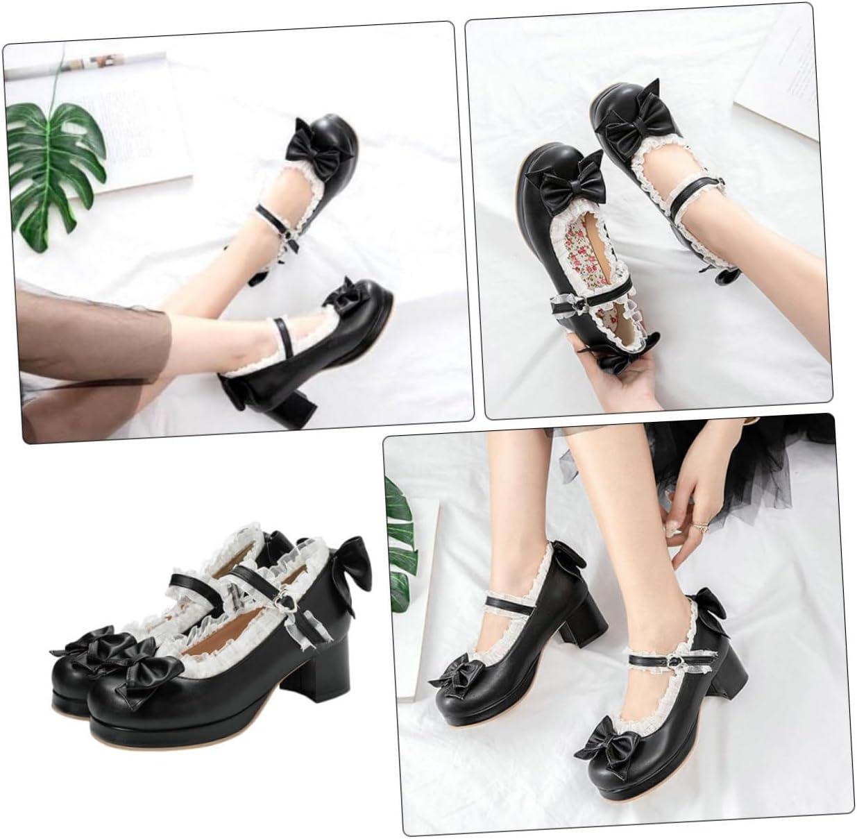 image:imageAbaodam Escarpins Talons Hauts Femme lgants Noeud Chaussures Printemps Automne avec Talon pais Confortable Mode et Pratique pour Femmes