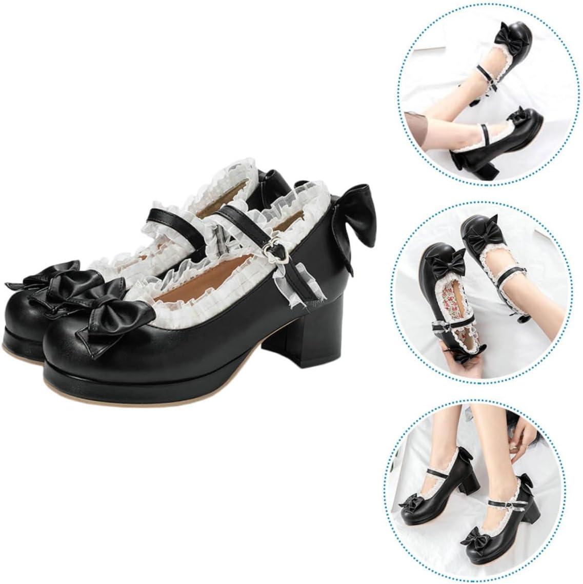 image:imageAbaodam Escarpins Talons Hauts Femme lgants Noeud Chaussures Printemps Automne avec Talon pais Confortable Mode et Pratique pour Femmes