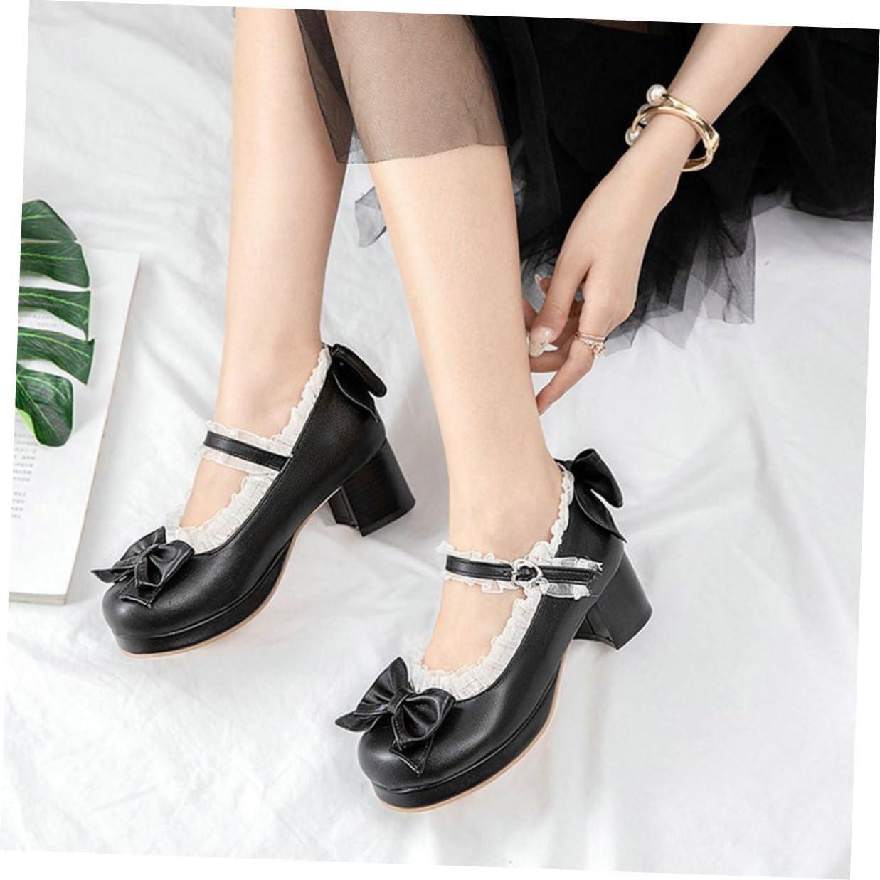 image:imageAbaodam Escarpins Talons Hauts Femme lgants Noeud Chaussures Printemps Automne avec Talon pais Confortable Mode et Pratique pour Femmes