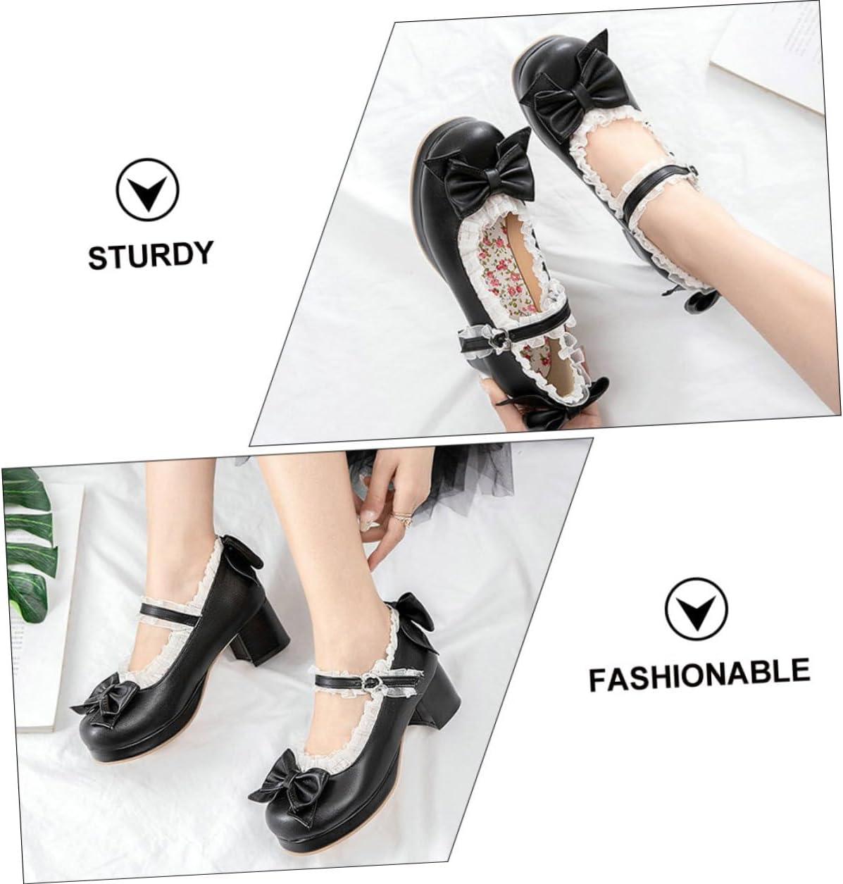 image:imageAbaodam Escarpins Talons Hauts Femme lgants Noeud Chaussures Printemps Automne avec Talon pais Confortable Mode et Pratique pour Femmes