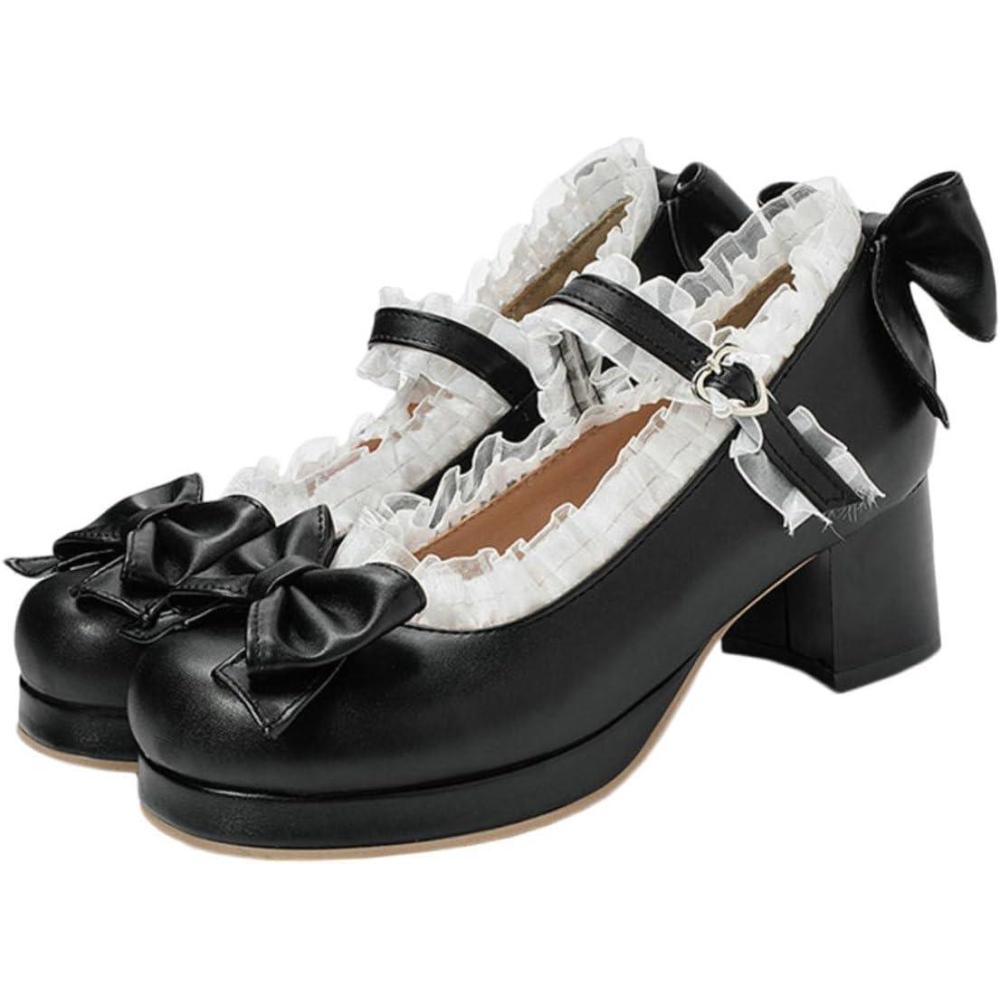 image:imageAbaodam Escarpins Talons Hauts Femme lgants Noeud Chaussures Printemps Automne avec Talon pais Confortable Mode et Pratique pour Femmes