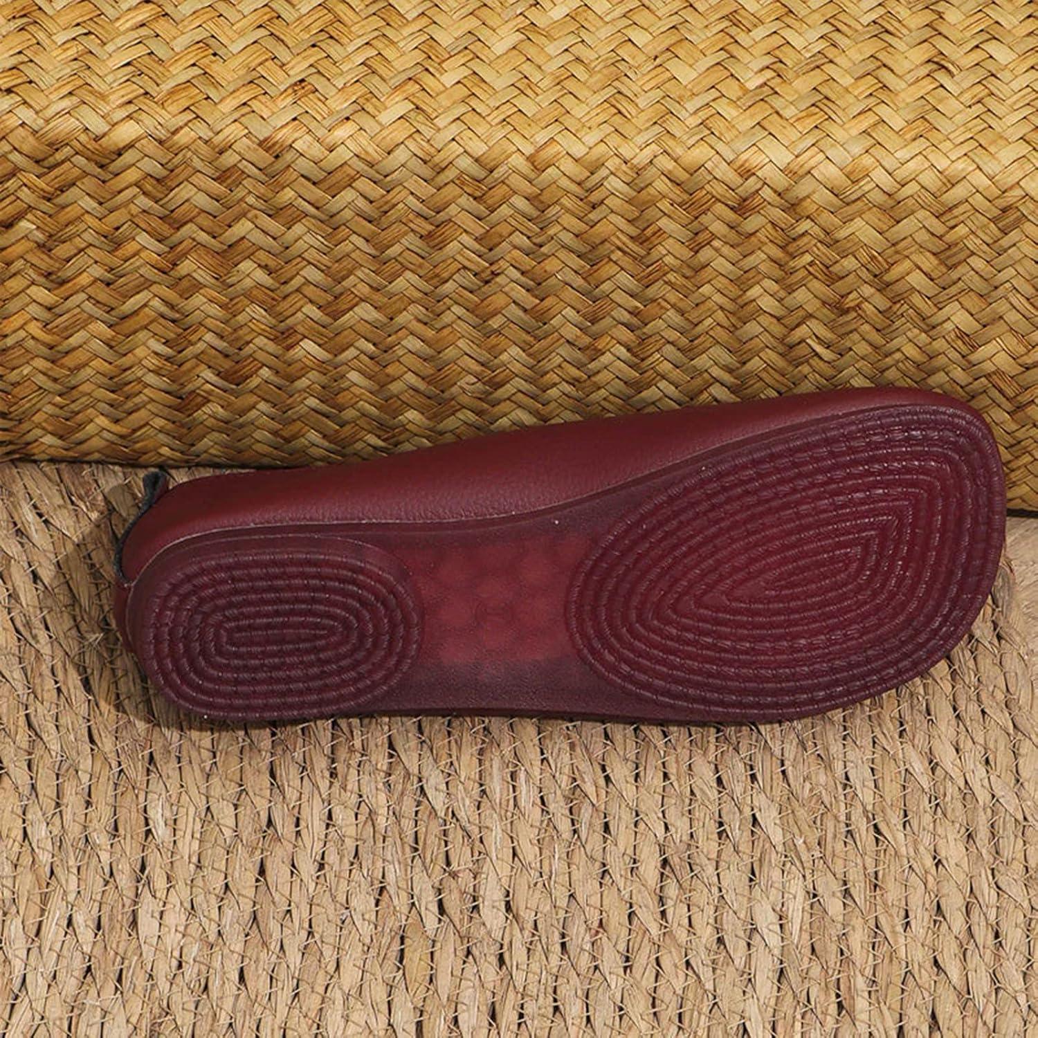 image:imageChaussures plates en cuir souple pour femme mocassins orthopdiques confortables et souples enfilerRouge