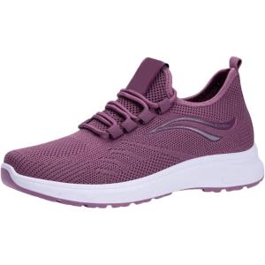 Women&rsquo;s Sports Shoes Mesh Fly Woven Orthopedic Spring Summer Autumn New Comfortable Breathable Lightweight Running Sports Shoes Bottes Hautes en Cuir pour Femmes Sexy(Violet)