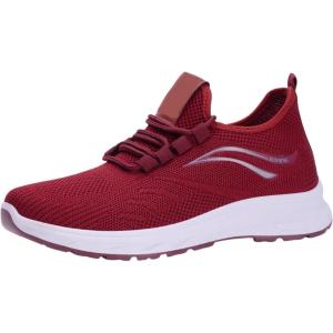 Women&rsquo;s Sports Shoes Mesh Fly Woven Orthopedic Spring Summer Autumn New Comfortable Breathable Lightweight Running Sports Shoes Bottes Hautes en Cuir pour Femmes Sexy(Rouge)