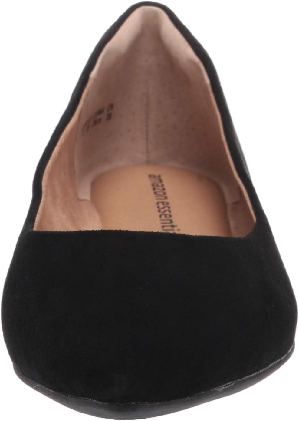 image:imageAmazon Essentials Femme Ballerines Bout PointuNoir Micro Sude