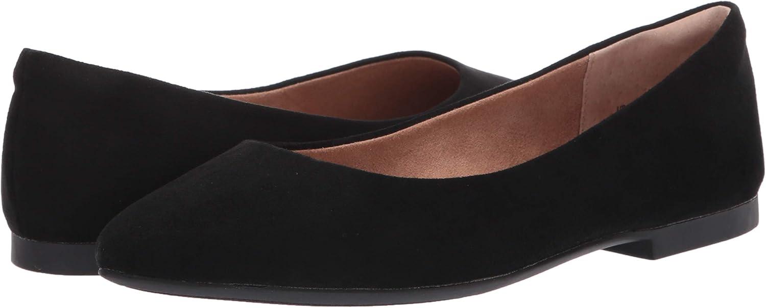 image:imageAmazon Essentials Femme Ballerines Bout PointuNoir Micro Sude