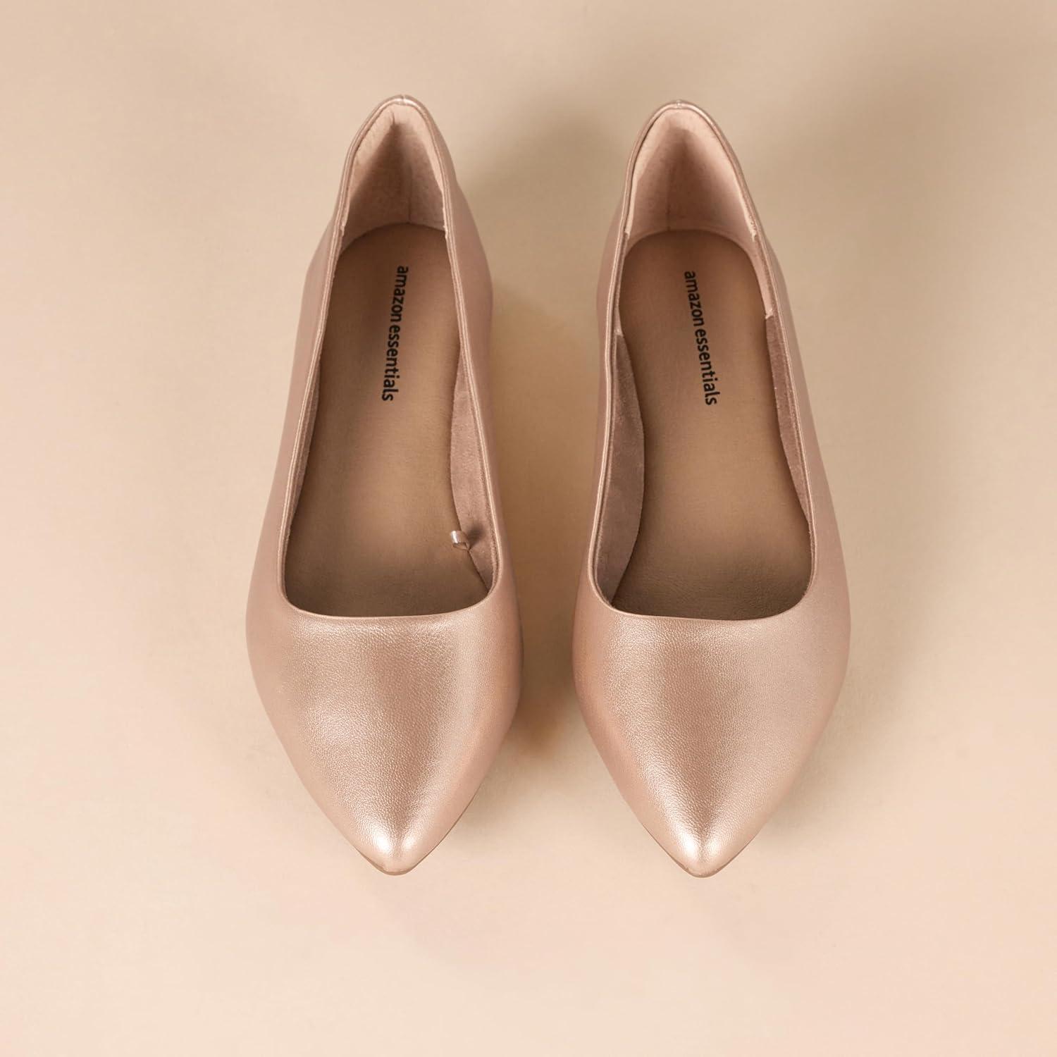 image:imageAmazon Essentials Femme Ballerines Bout PointuOr Ros