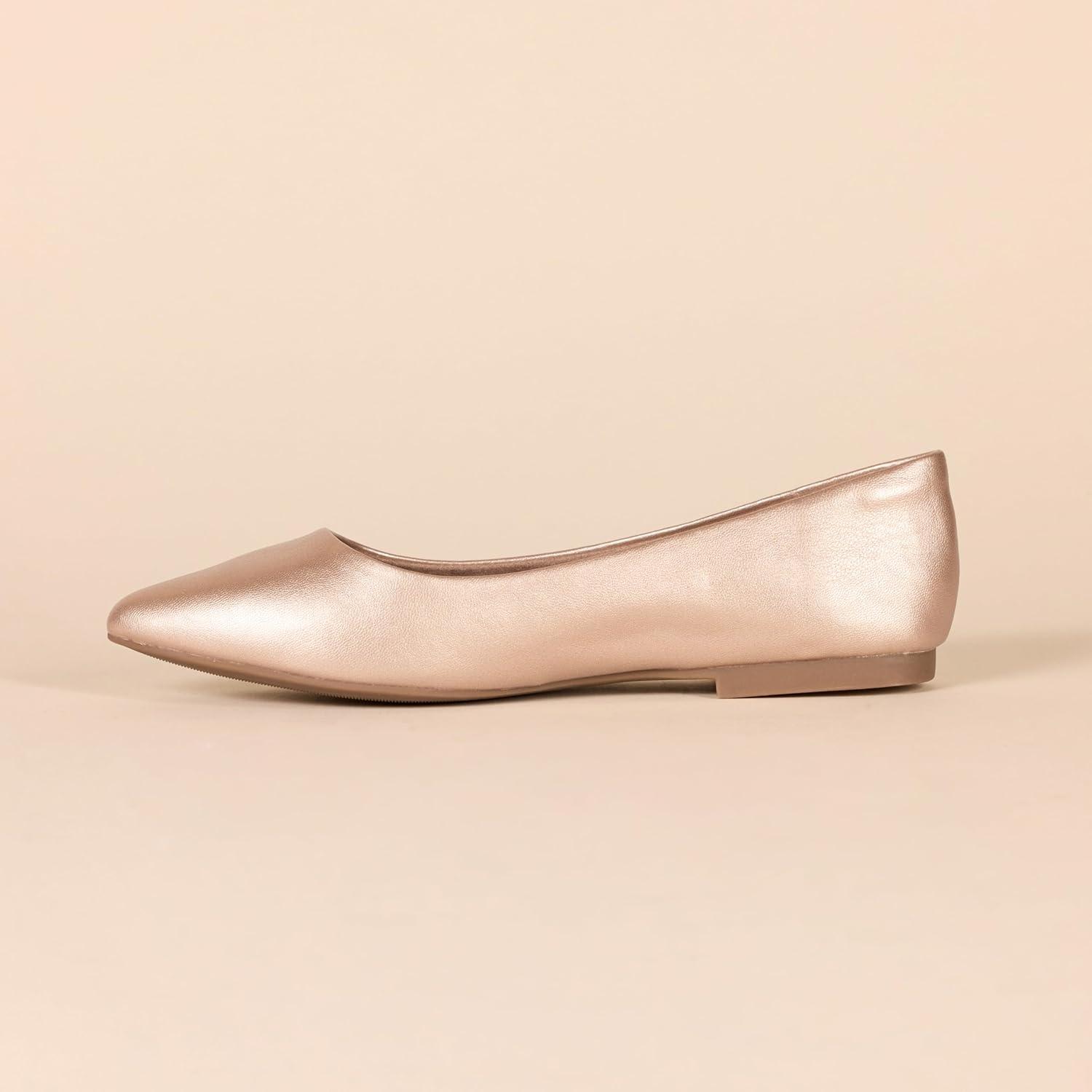 image:imageAmazon Essentials Femme Ballerines Bout PointuOr Ros