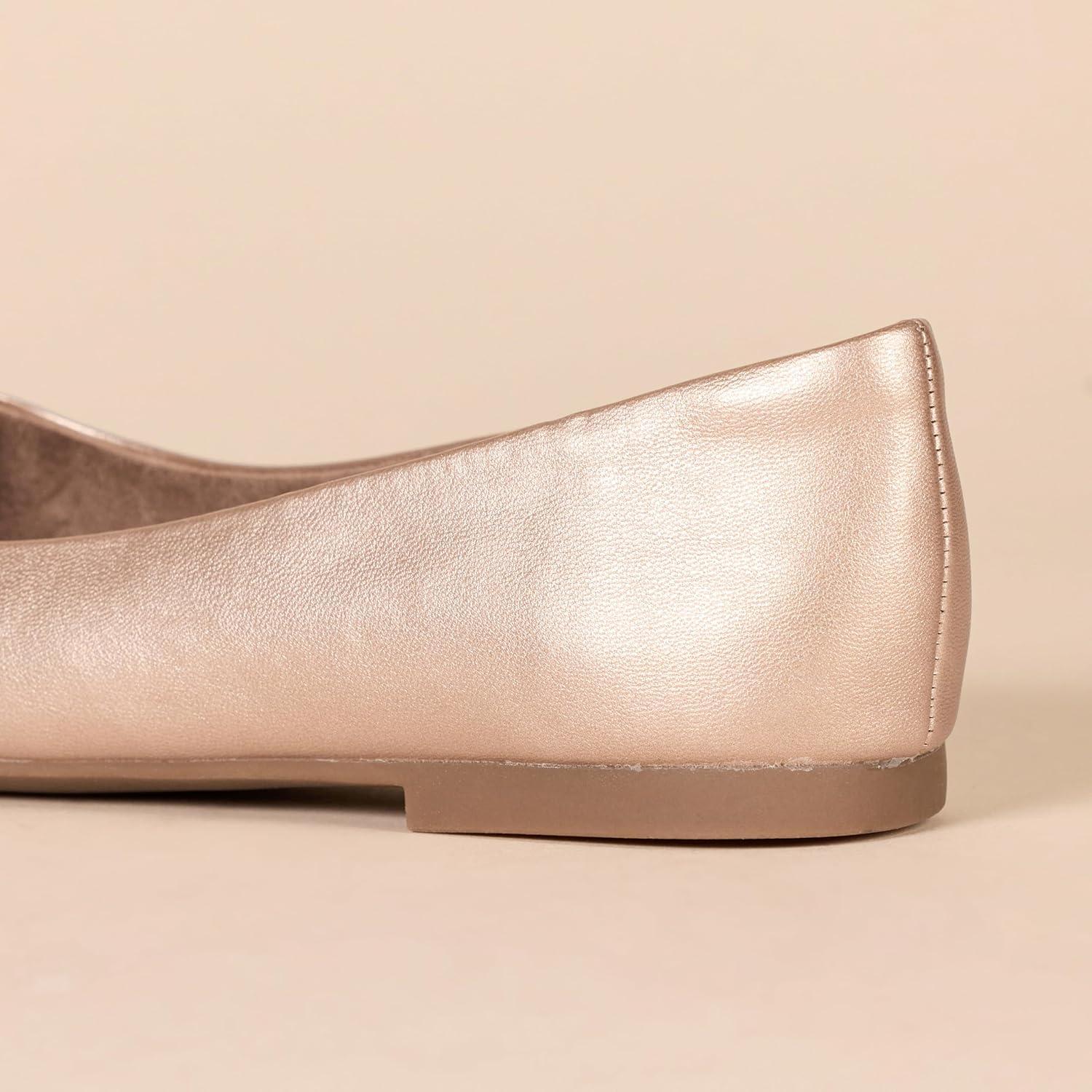 image:imageAmazon Essentials Femme Ballerines Bout PointuOr Ros