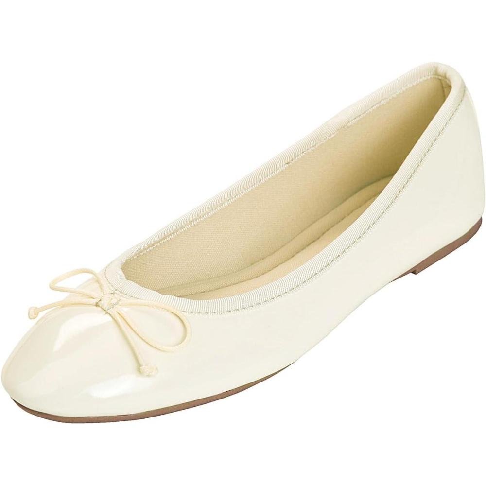 image:imageFeversole Womens Macaroon Colorful Memory Foam Cushion Patent Ballet FlatMmoire color Macaron Coussin en Mousse de Femmes Ballerine de Brevets PlatBeige Brevet