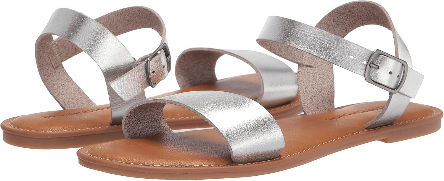 image:imageAmazon Essentials Femme Sandales Double Bride avec BouclesArgent