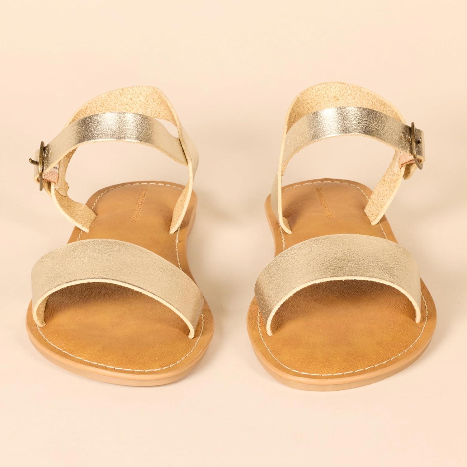image:imageAmazon Essentials Femme Sandales Double Bride avec BouclesOr