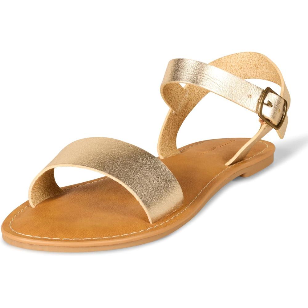 image:imageAmazon Essentials Femme Sandales Double Bride avec BouclesOr