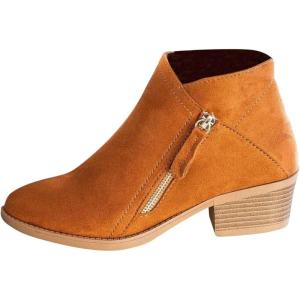 2022 Bottines Pour Femmes Vintage Chelsea Cowboy Bottes Bottines Chaudes ImperméAble Confortable Sans Lacet Chaussures D&rsquo;Hiver En Plein Air Pour Les Femmes(Orange)