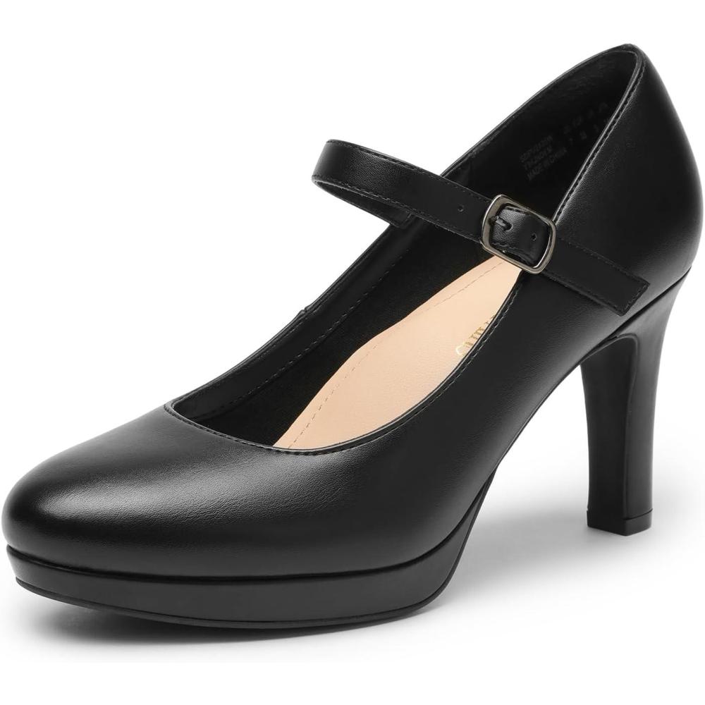 image:imageDREAM PAIRS Escarpins Femme Classique Chaussure Talons Hauts Mary Jane pour Femmes SDPU2425WNoir