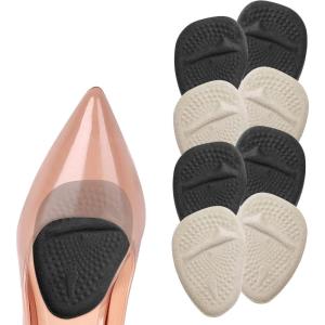 URAQT Demi Semelles Coussinet, Semelles Coussinet Plantaires, demi semelle silicone avant pied pour Les Femmes Porter Les Chaussures à Talons Hauts(B#4pcs)
