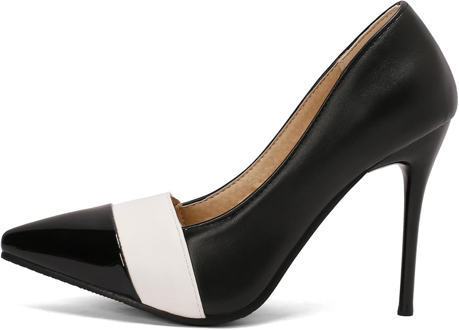 image:imageEscarpins enfiler pour femme avec bout pointu et talons aiguillesNoir