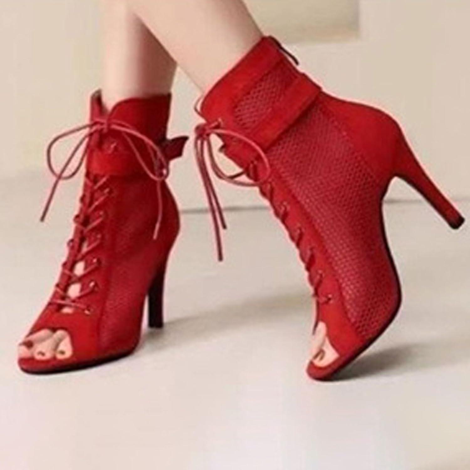 image:imageHeels Dance Shoes Talons Hauts Sexy Femme Sandales Fille lgantes Sandales Talons Hauts Escarpins Bout Ferm Sandales Talons Hauts De Soiree t Chaussures De Danse Latine Femme avec BoucleRouge