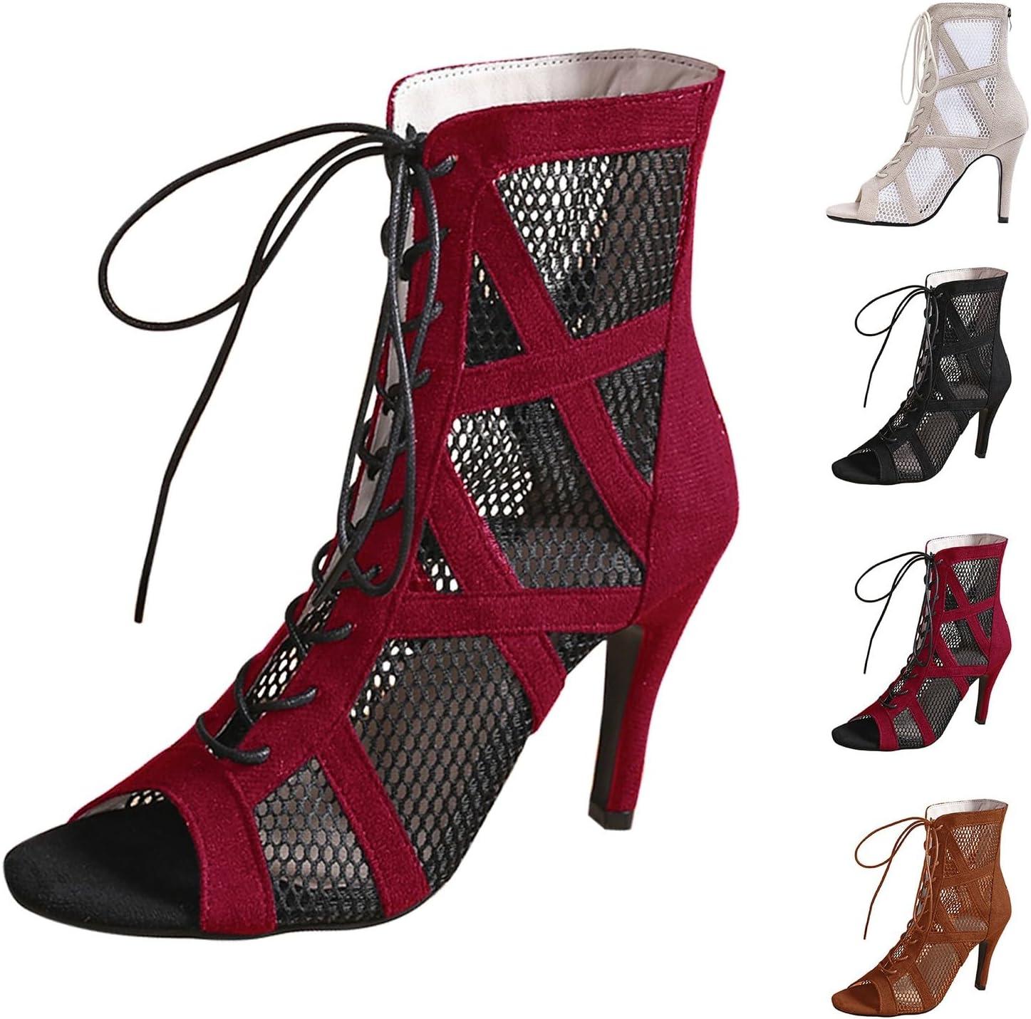 image:imageHeels Dance Shoes Talons Hauts Sexy Femme Sandales Fille lgantes Sandales Talons Hauts Escarpins Bout Ferm Sandales Talons Hauts De Soiree t Chaussures De Danse Latine Femme avec BoucleRouge01