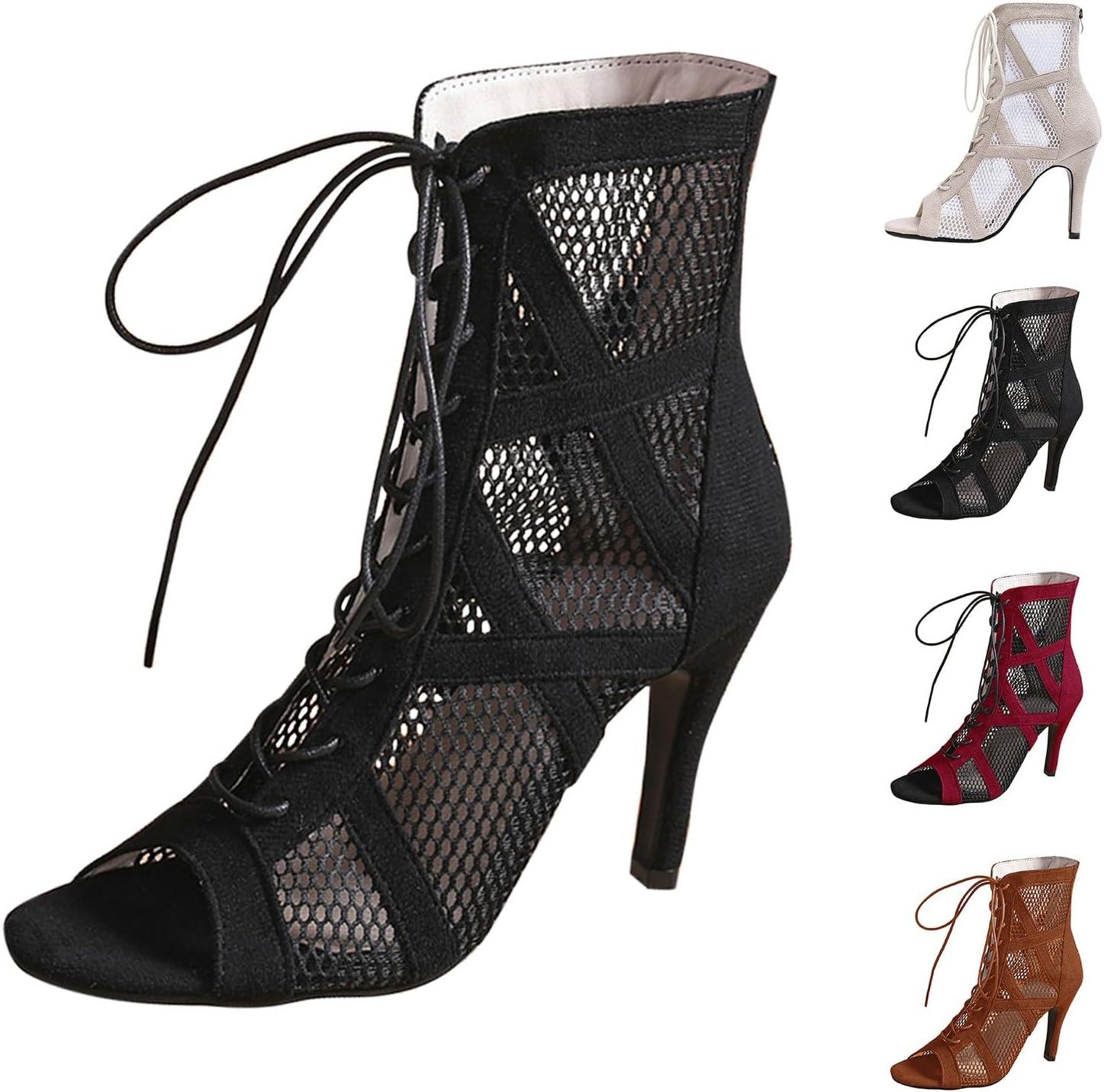 image:imageHeels Dance Shoes Talons Hauts Sexy Femme Sandales Fille lgantes Sandales Talons Hauts Escarpins Bout Ferm Sandales Talons Hauts De Soiree t Chaussures De Danse Latine Femme avec BoucleNoir01