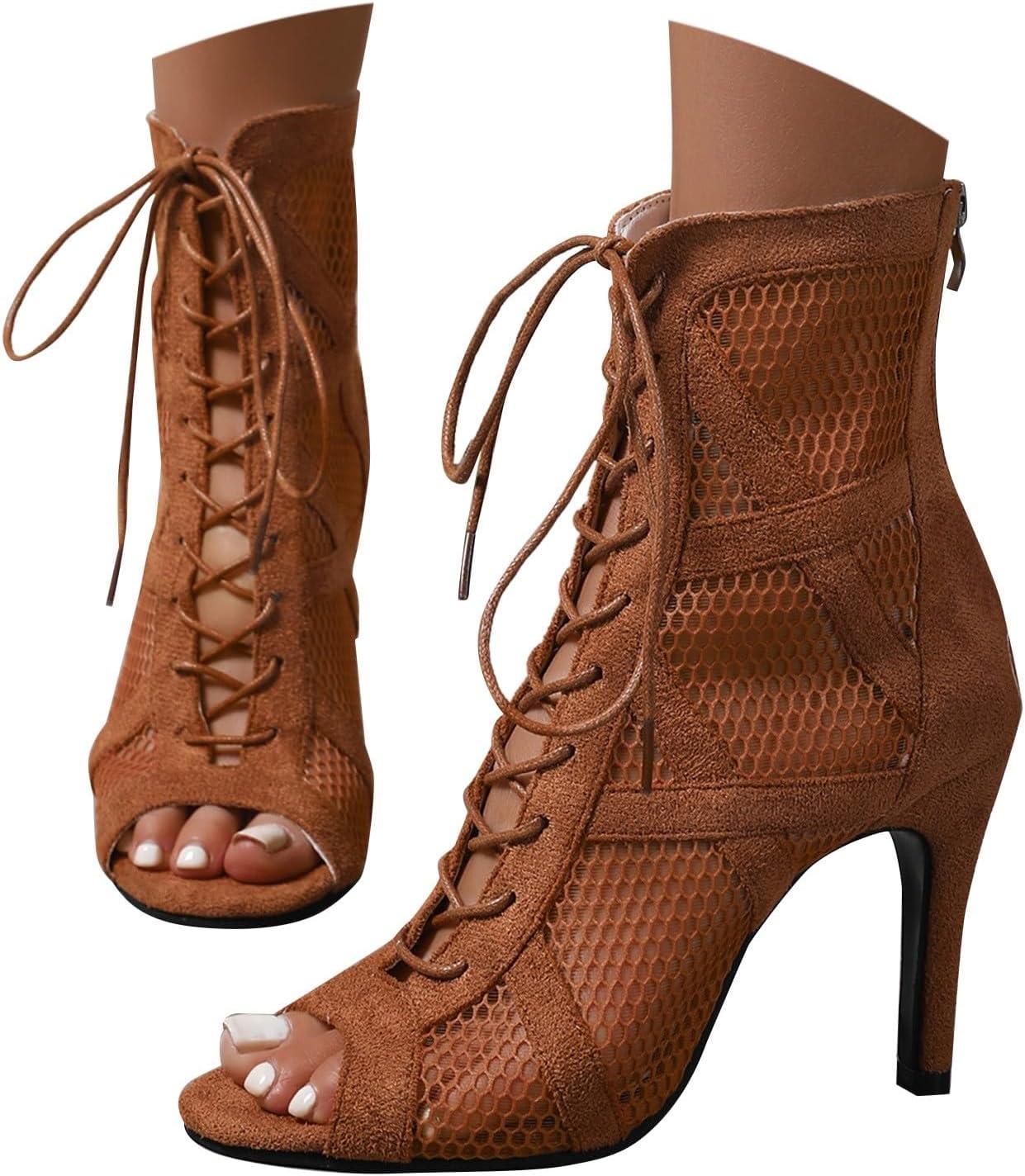 image:imageHeels Dance Shoes Talons Hauts Sexy Femme Sandales Fille lgantes Sandales Talons Hauts Escarpins Bout Ferm Sandales Talons Hauts De Soiree t Chaussures De Danse Latine Femme avec BoucleBrun01