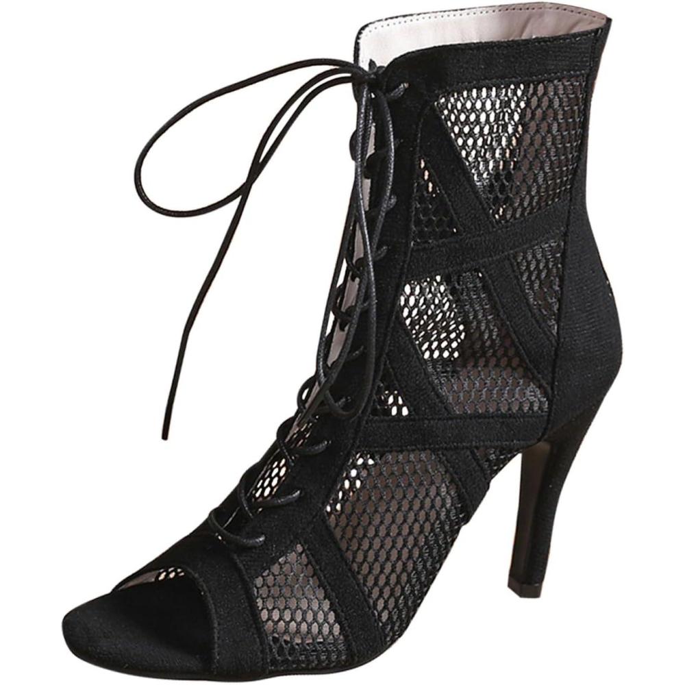 image:imageHeels Dance Shoes Talons Hauts Sexy Femme Sandales Fille lgantes Sandales Talons Hauts Escarpins Bout Ferm Sandales Talons Hauts De Soiree t Chaussures De Danse Latine Femme avec BoucleNoir01