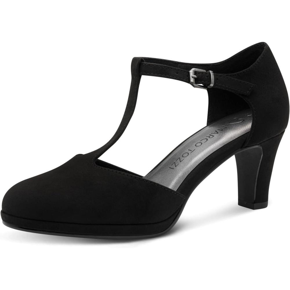image:imageMARCO TOZZI Escarpins Brides Femme Vgans Talon ConiqueNoir