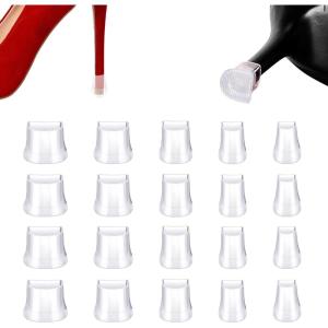 VEGCOO 10 Paires | 5 Tailles Femme Haut Talon Protecteurs, Femmes Chaussures Stoppers Couvertures, Embouts Talons Couvertures, pour Mariages, Activités Plein Air Marche Facile (Noir, 5 Tailles)(Blanc)