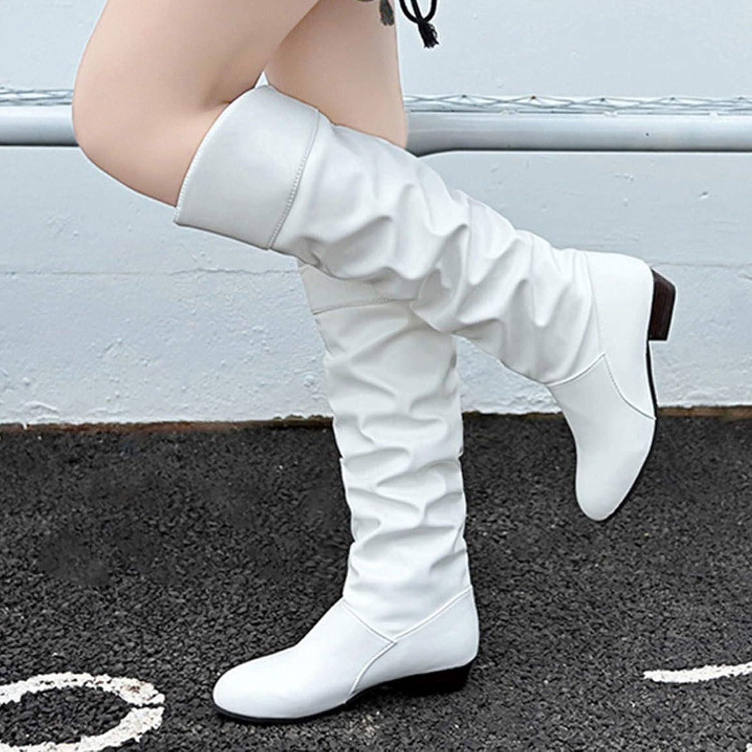 image:imageBotte Femme Bottine Bottes Equitation Western Cuissarde Disco Santiag Boots Moto Chaussure Vintage Medieval Classique Confort Chic Bottines Fantaisie Hiver TalonBlanc