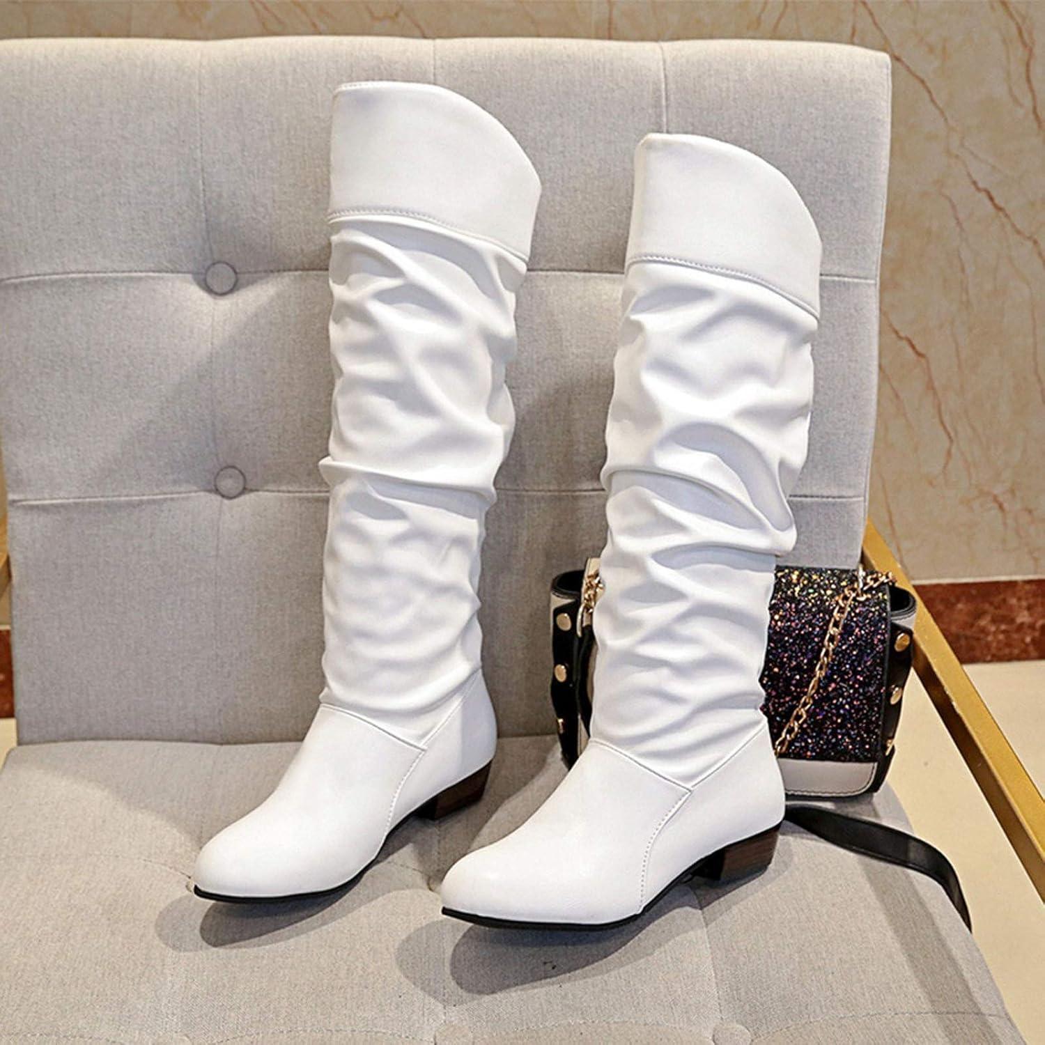 image:imageBotte Femme Bottine Bottes Equitation Western Cuissarde Disco Santiag Boots Moto Chaussure Vintage Medieval Classique Confort Chic Bottines Fantaisie Hiver TalonBlanc