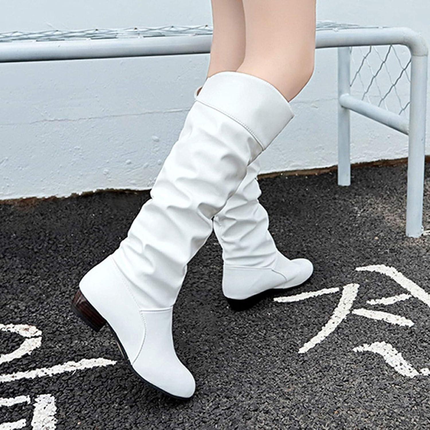 image:imageBotte Femme Bottine Bottes Equitation Western Cuissarde Disco Santiag Boots Moto Chaussure Vintage Medieval Classique Confort Chic Bottines Fantaisie Hiver TalonBlanc